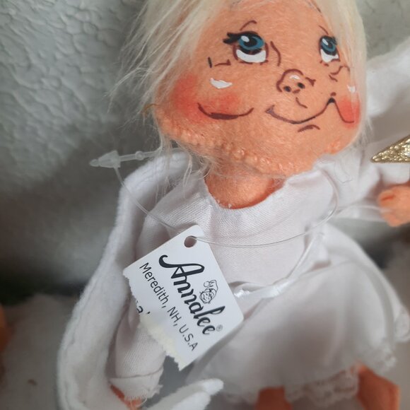 LOT OF 5 Annalee Christmas Angels, With Candle, Star, Slingshot, Trumpet, Dove - Picture 12 of 12